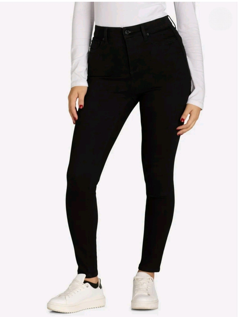 Time and Tru Women’s Size 14 Black High Rise Skinny 4-Way Stretch Denim 5-Pocket